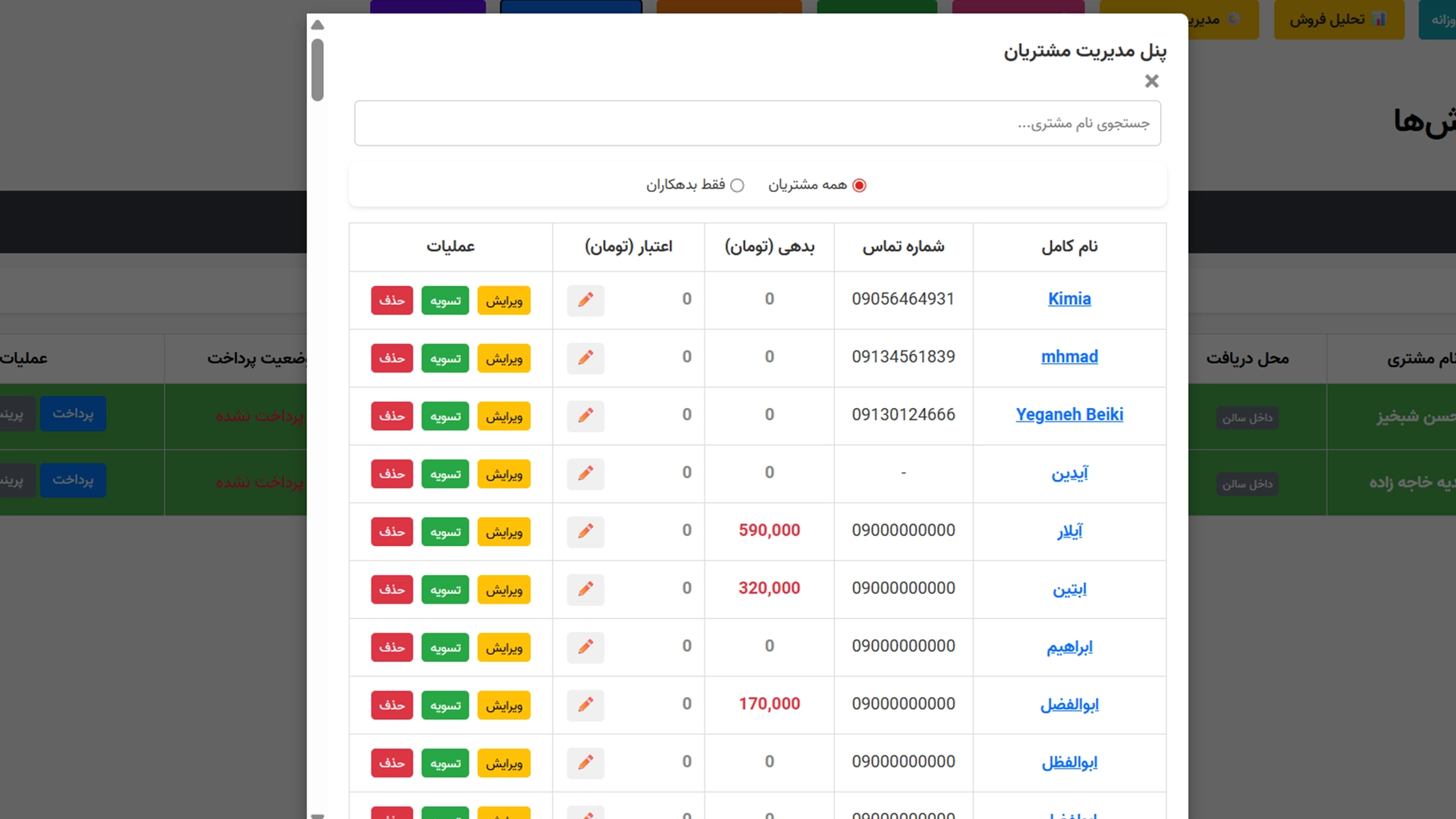 مدیریت مشتریان و باشگاه مشتریان